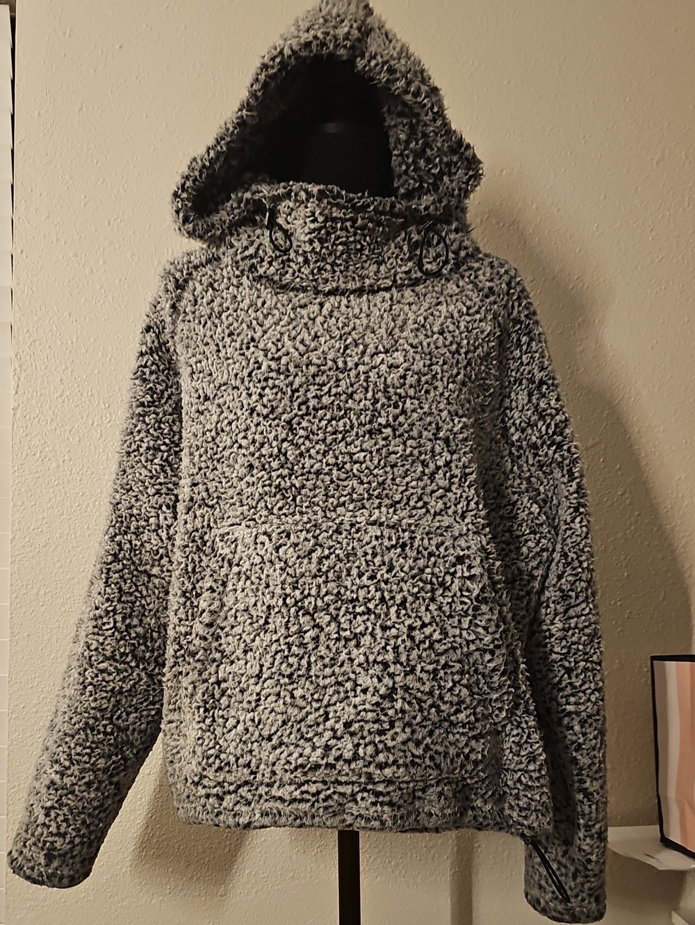 Pink By Victoria Secret Sweatshirt Hooded Fleece Gray Small Chest 48" Length 21"